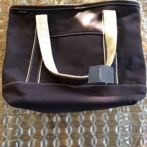 NEW Lands End Navy Blue Canvas Tote